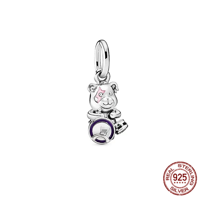 925 Sterling Silver Hot selling Pendant Charm Bead Suitable for Original Bracelets/Necklace Jewelry Balloon Dog Drummer Little Bear Free Shipping
