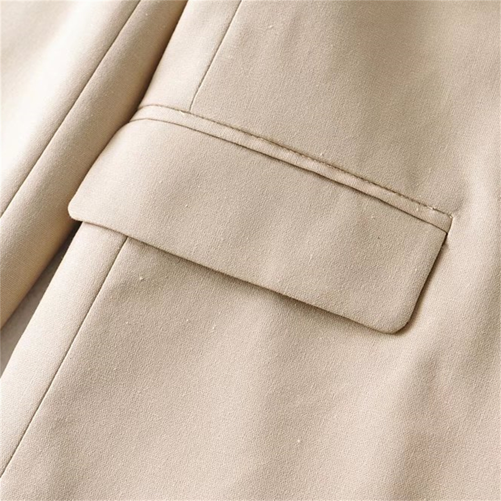 Women s Jackets 2023 High quality fashion women s temperament printing cuffs linen cardigan Blazer 230822