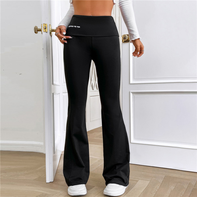 Women's Leggings Women Micro Flared Shark Pants Leggings Slim Yoga Pants Women High Waist Wide Leg Pants Gym Sports Flared Pants Dance Trousers 2