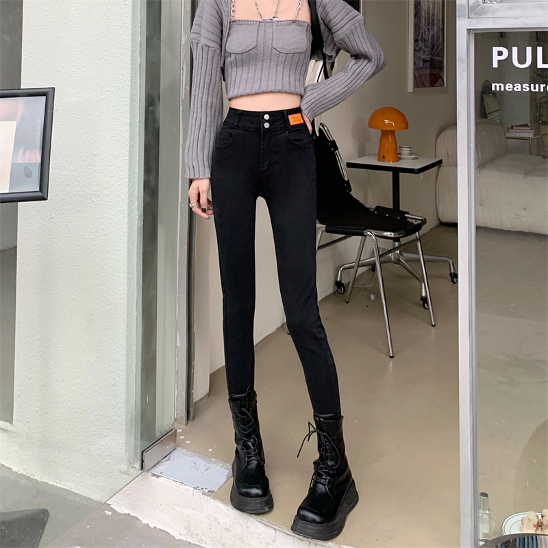 Women's Jeans N4570 style skinny jean Korean version of high waist stretch pencil pants allmatch thin jeans 230821