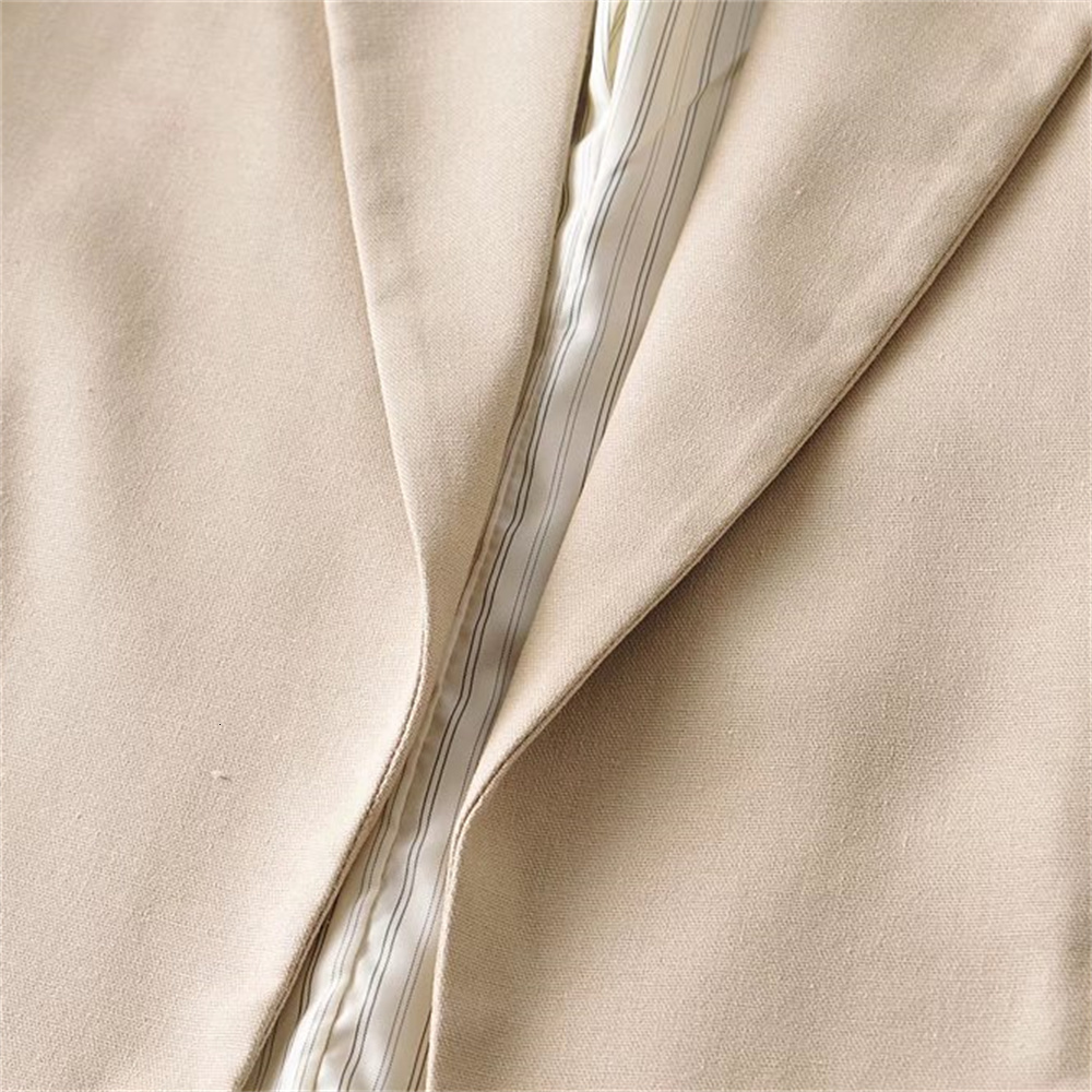 Women s Jackets 2023 High quality fashion women s temperament printing cuffs linen cardigan Blazer 230822