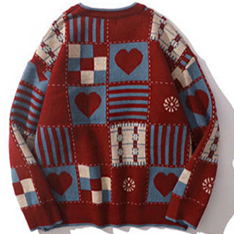 Men's Sweaters Y2k Vintage Sweater Men Hip Hop Streetwear Harajuku Retro Japanese Style Love Oversized Women Knitted Sweater Wool Pullover 230821