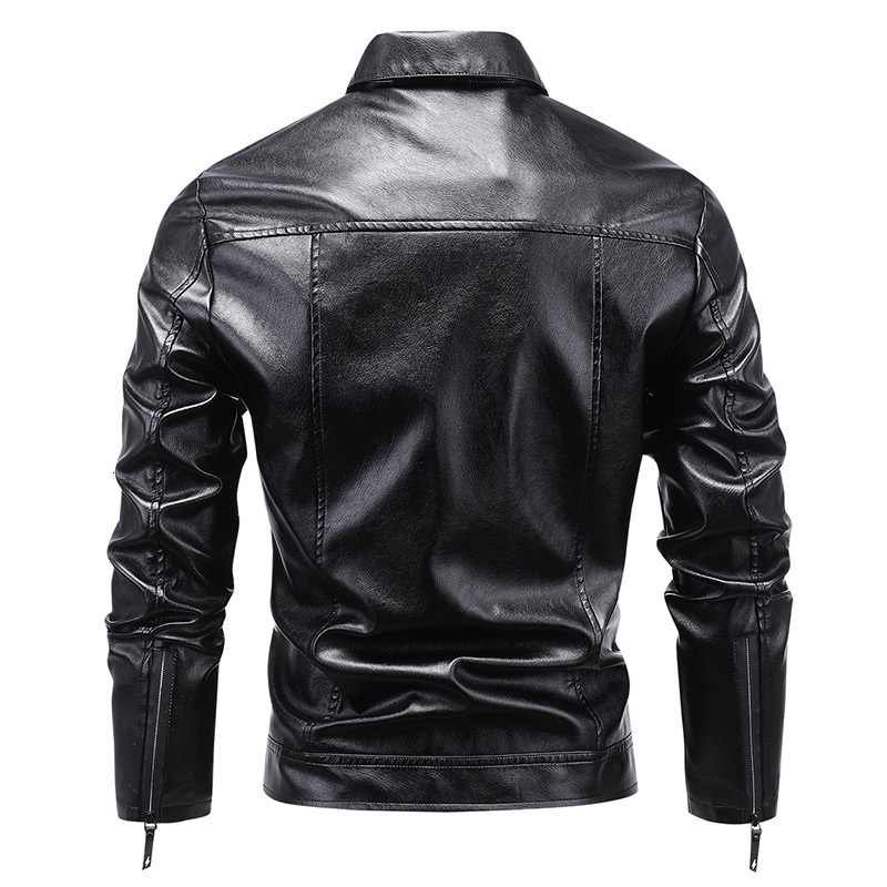 Men's Jackets Spring Autumn Men's Motorcycle Leather Jacket High Quality Fashion Causal Vintage Coat Turndown Collar Men Jacket 230821
