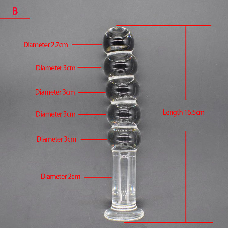 Anal Toys Glass 8 Beads Butt Plug Big Ball Large Crystal Dildo Penis Artificial Dick Gay Masturbate Adult Sex Toy For Women Men 230821