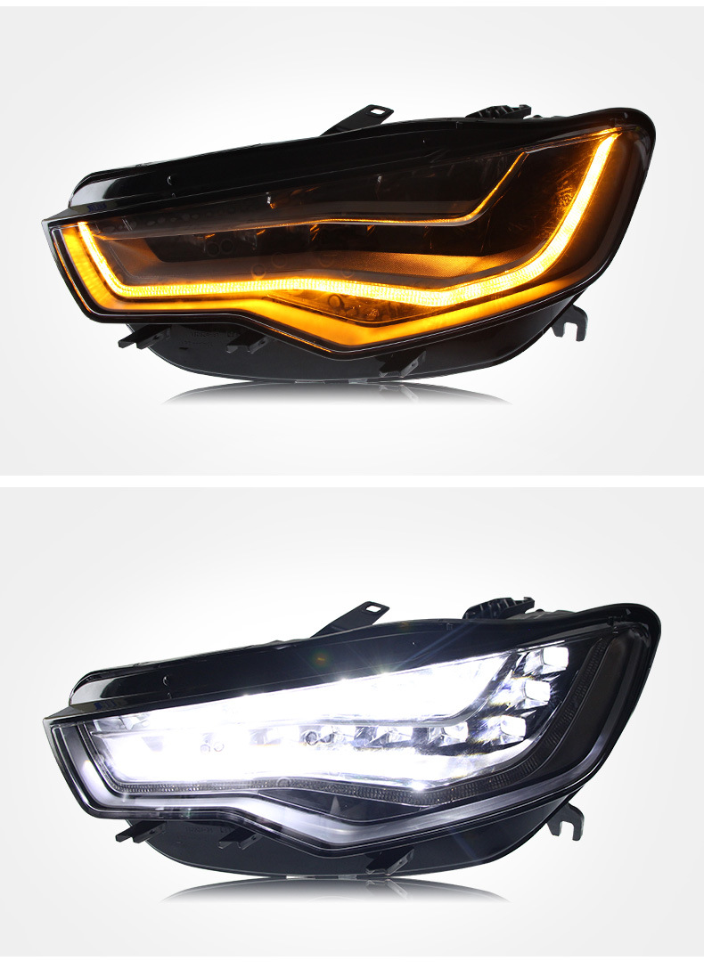 Cars For Audi A6L 2012-20 15 Headlight Assembly With Dragon Ball Full LED Headlights Daytime Turn Signals Lights