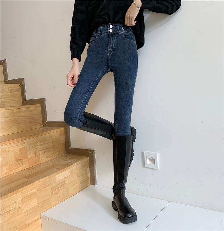 Women's Jeans N4075 fashion allmatch highwaisted pencil pants slim temperament trousers jeans 230821