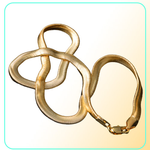 Hip Hop 18K Gold plated chains men's Hiphop 20 inch 6 MM Flattened Chain necklaces For women Luxury Jewelry Accessories Gift