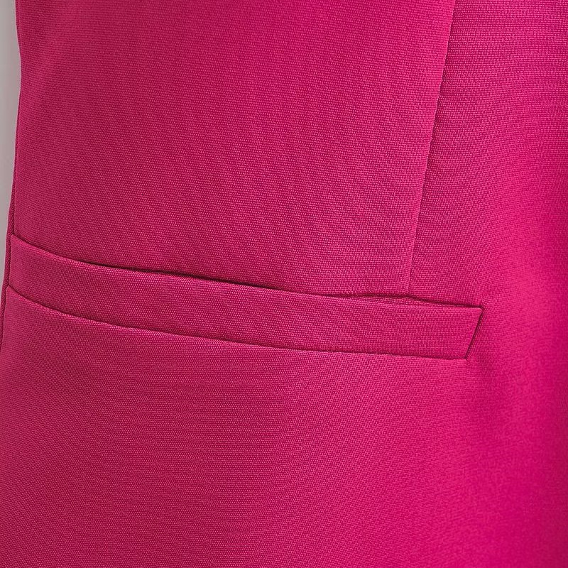 Men s Jackets KEYANKETIAN V neck Single Breasted Rose Red Suit Vest Women Slim Short Fashion Asymmetrical Thin Sleeveless Coat 230822