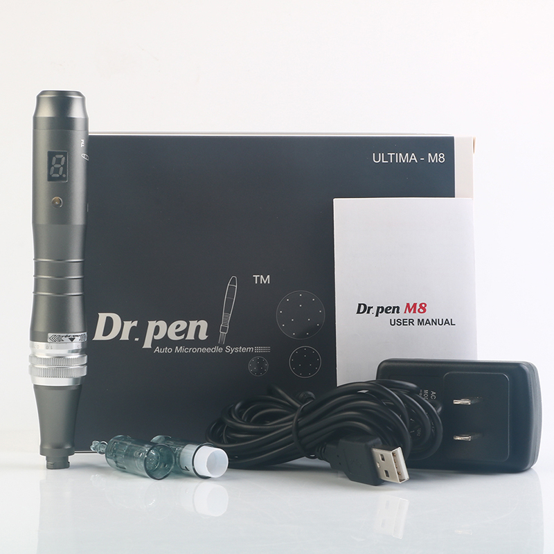 Newest dr pen M8-W/C 6 speed wired wireless MTS microneedle derma pen manufacturer auto micro needling therapy system dermapen Meso skin care tool kit