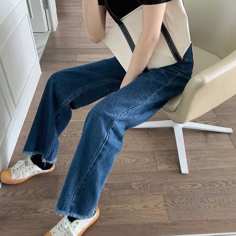 Women's Jeans Tassel Jean XS5XL Pure Minimalist Casual Loose Summer Denim Trousers Wide Leg Students Allmatch Stylish Empire 230821