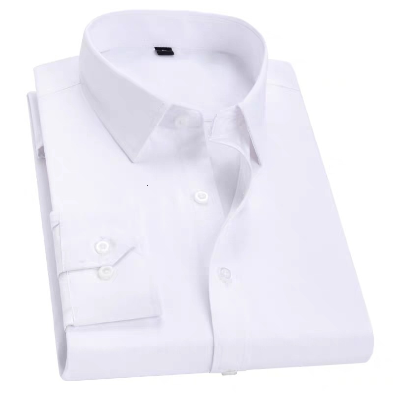 Men's Casual Shirts Fashion White Shirt Long Sleeves Autumn Office Work Slim Professional Solid Color Suit 230822