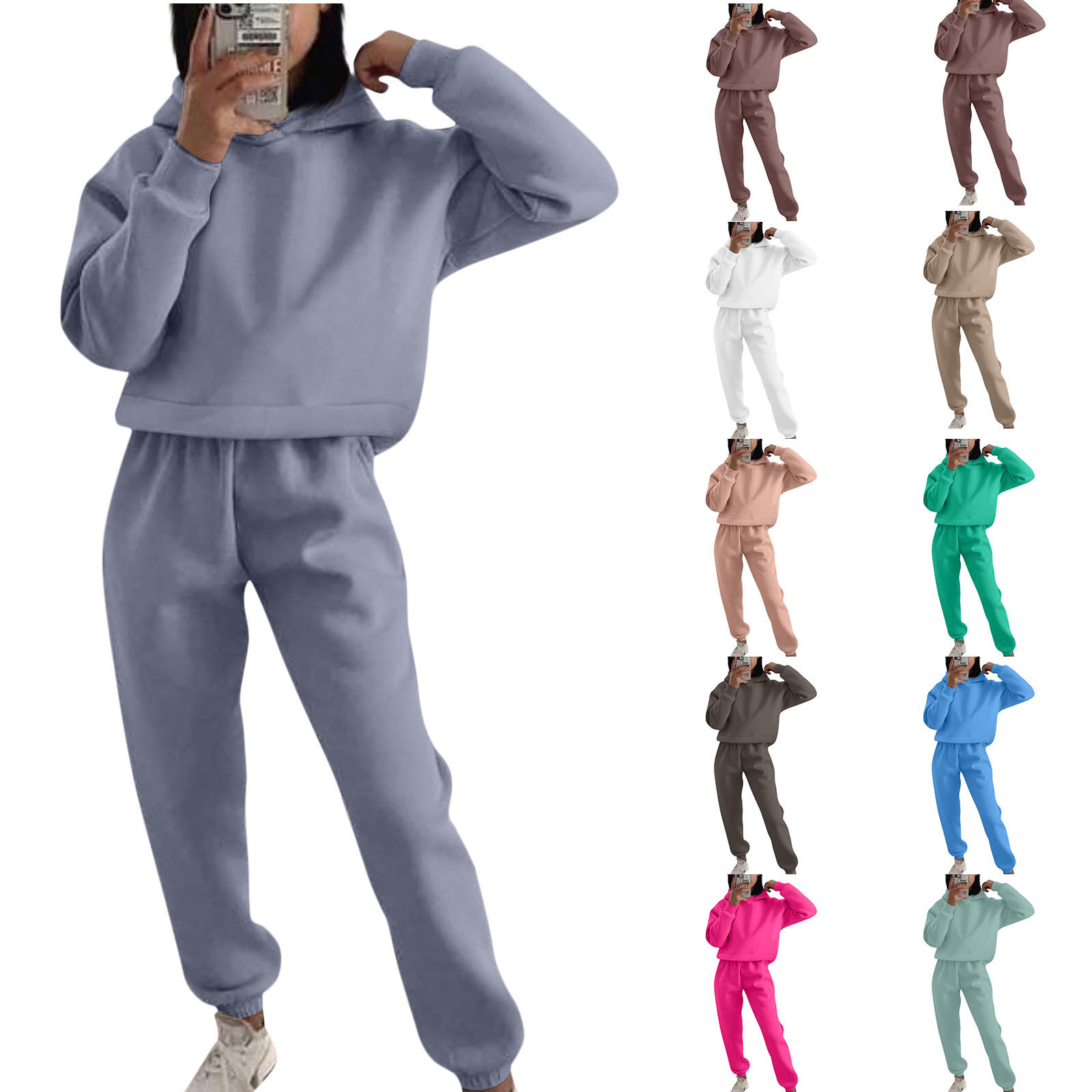 Womens Two Piece Pants Autumn Tracksuit Long Sleeve Hooded Top Casual Stretch Trousers Sports Workout Suit Loose Soft Twopiece Set 230821wtt