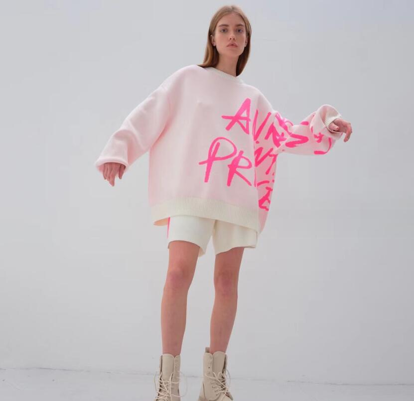 Women's Sweaters 2023 Autumn/Winter Casual Women's Fashion Loose Letter Embroidery Contrast Hooded Pullover Sweater Women
