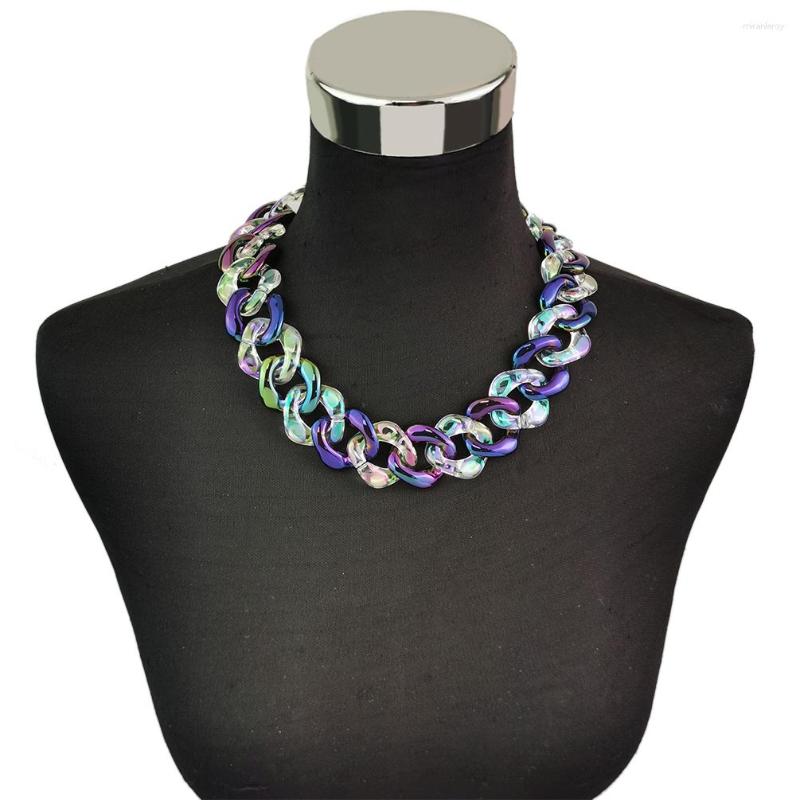 Choker Fashion Thick Chain Necklace Mix Color Acrylic Bead Statement Collar Chunky Necklaces For Women Party Jewelry Bijoux 2023