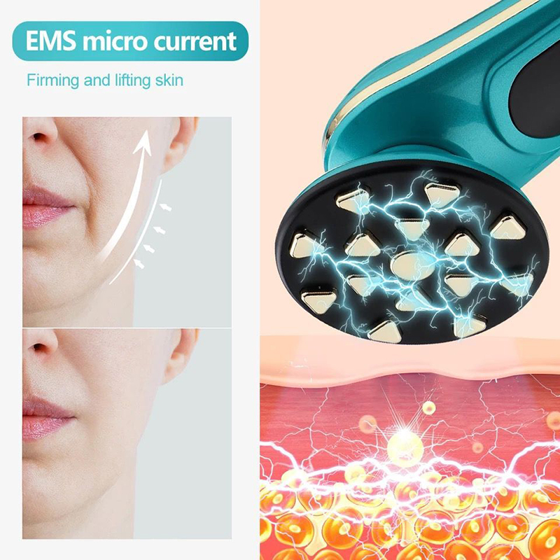 New RF EMS Face Massager Micro Current Skin Lifting Beauty Device Facial Skin Rejuvenation Instrument Anti Aging LED Light Therapy 5 Colors Wrinkle Re