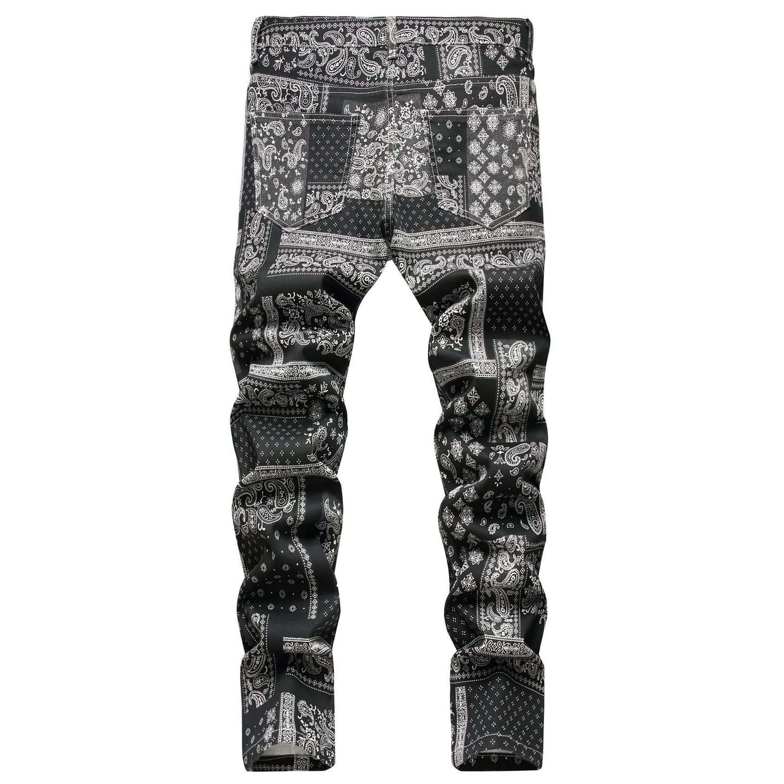 Men's Jeans Autumn Printed Paisley Mens Jeans Fashion Classic Daily Regular Fit Casual Stretch Pants Male Loose jeans hombre Trousers 230821