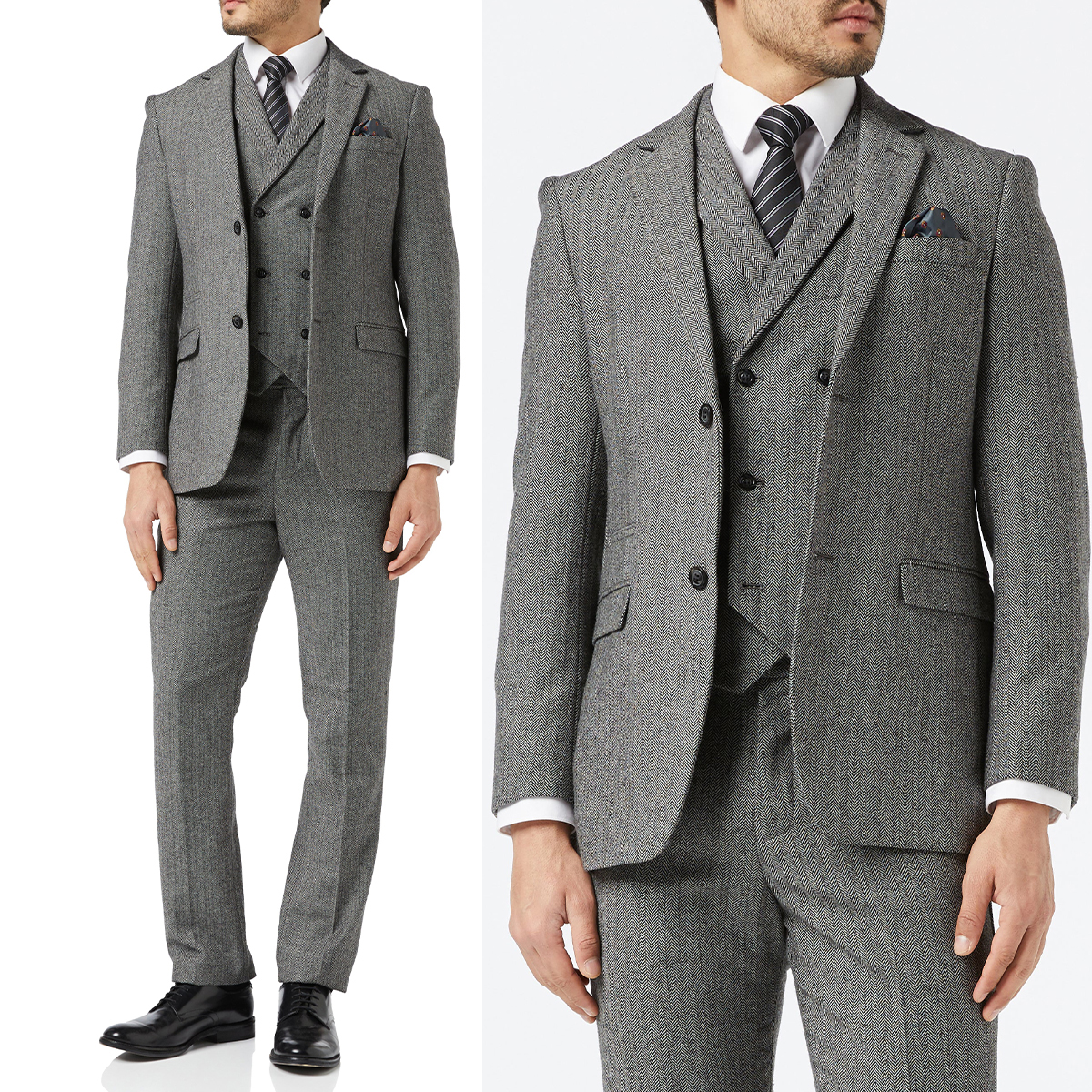 Fall Winter Men's Wedding Suits Slim Fit Groom Wear 3 Pieces Business Tuxedos Jacket Pants Vest Custom Made