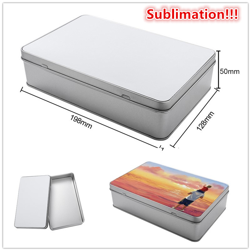 Sublimation Candy Tin Box Storage Box with Lid Cake Container Gift Tin Pen Pencil Case Sublimation Metal Box Small Tin Box Tinplate Trinket Box Gift C