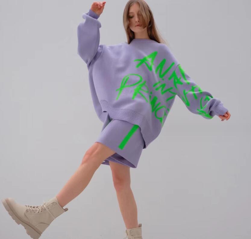 Women's Sweaters 2023 Autumn/Winter Casual Women's Fashion Loose Letter Embroidery Contrast Hooded Pullover Sweater Women