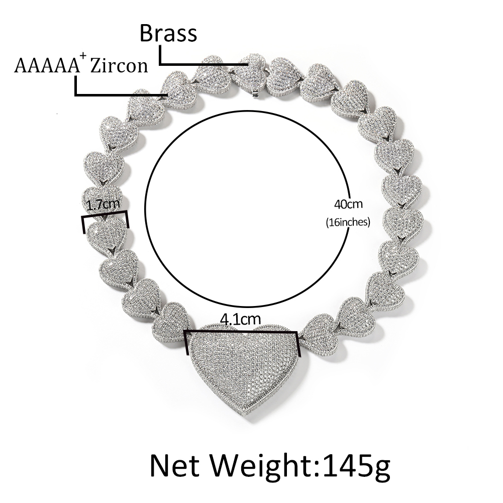 Strands Strings Uwin Heart Necklace With Big Cubic Zirconia Micropave Connected To End Charm Jewelry Women Accessories Gifts 230822