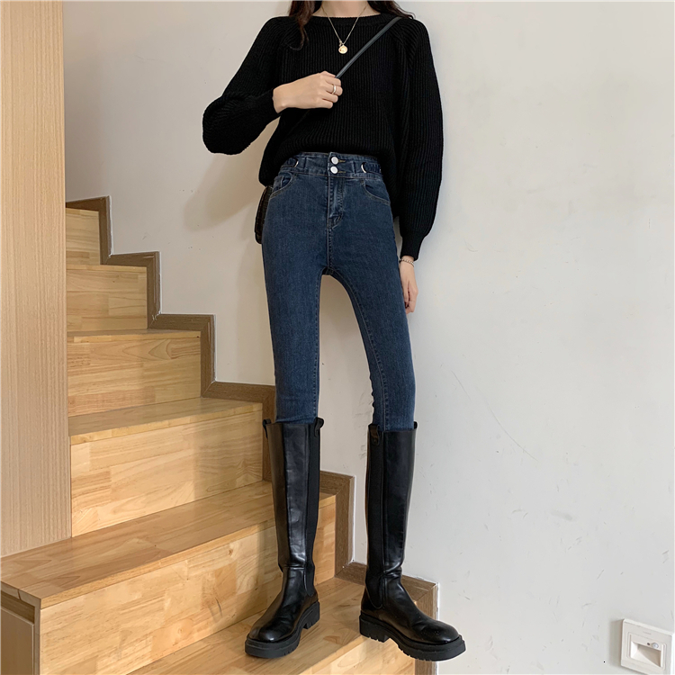 Women's Jeans N4075 fashion allmatch highwaisted pencil pants slim temperament trousers jeans 230821