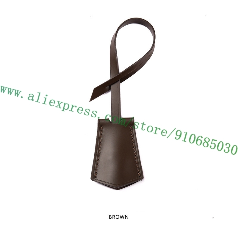 Bag Parts Accessories Top Grade Real Vachetta Vegetable Tanned Calf Leather Key Bell Hanging Name Tag Strap Customization Stamp Service 3 Colors dh293