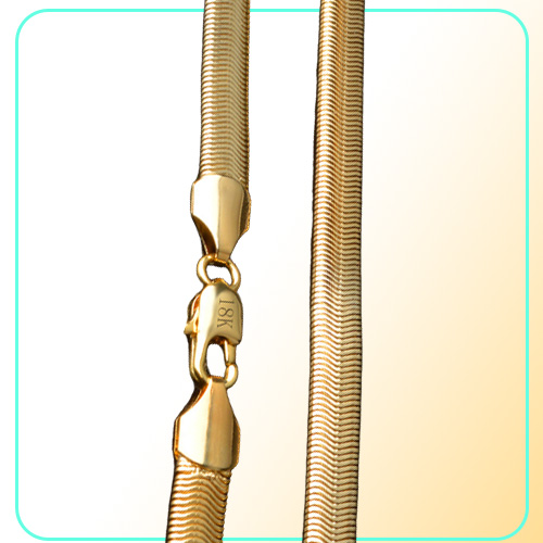 Hip Hop 18K Gold plated chains men's Hiphop 20 inch 6 MM Flattened Chain necklaces For women Luxury Jewelry Accessories Gift