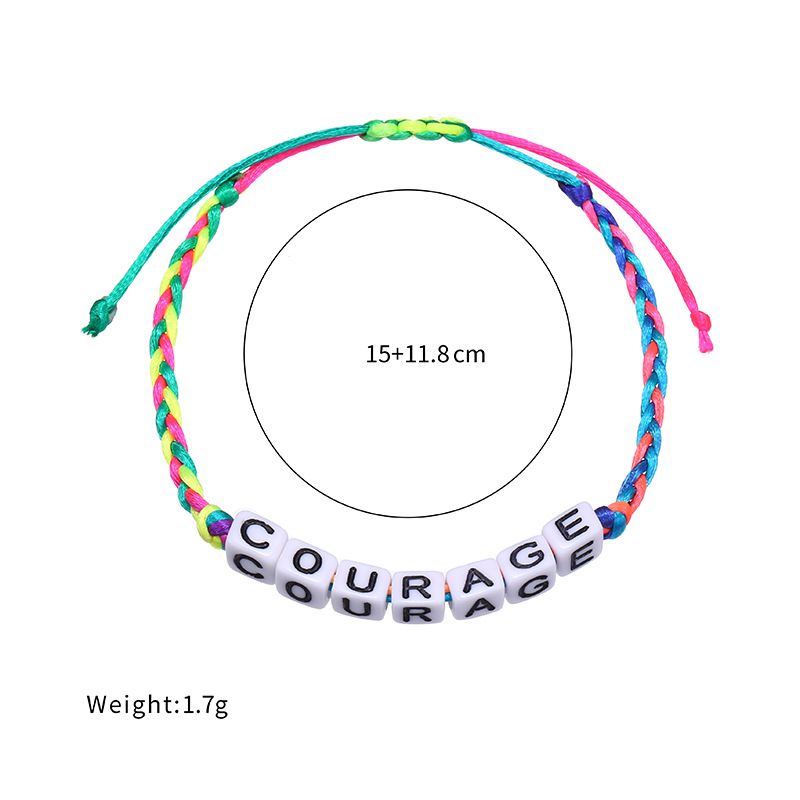 New Popular Letter Words Charm Bracelet Colorful Woven Bracelets Jewelry for Kids