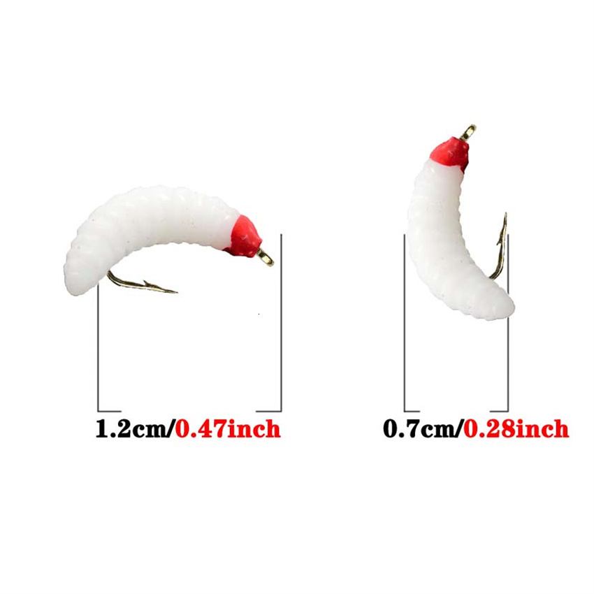 Baits Lures 1Pcs #10 Brass Bead Head Fast Sinking Nymph Maggots Bug Worm Flies Trout Fly Fishing Lure Bait 230821