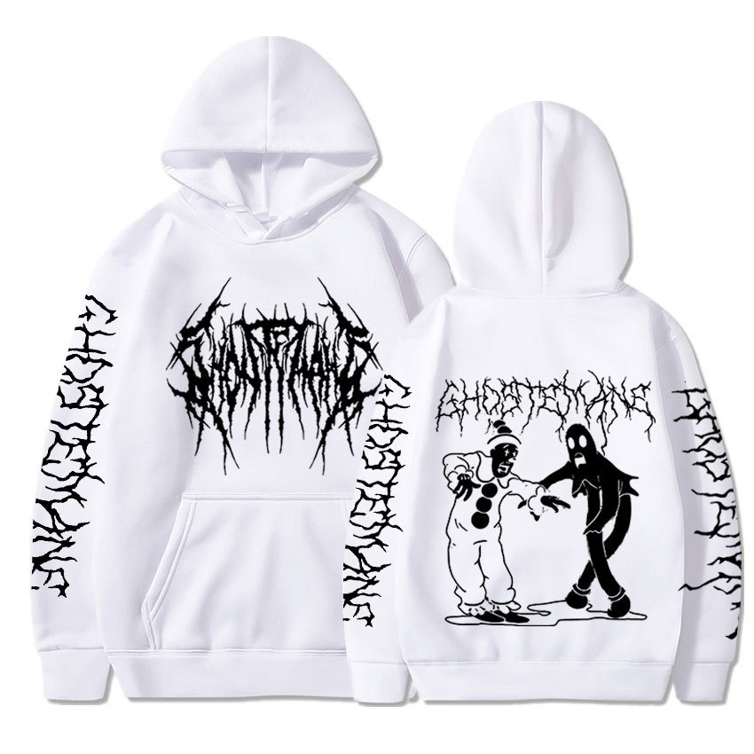 Men's Hoodies Sweatshirts Ghostemane Double Sided Print Hoodie Sweatshirt Men's Fashion Hip Hop Metal Rock Hoodies Tracksuit Streetwear 2308