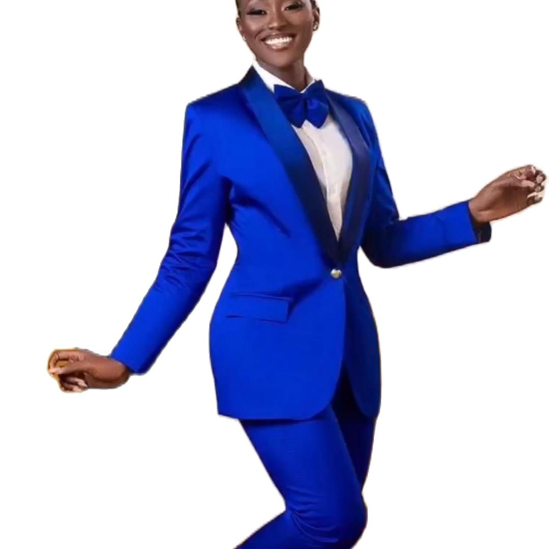 Slim FIt Royal Blue Women Wedding Tuxedos Custom Made Blazer Sets 2 Pieces For Guest Wear Mother Of The Bride Pants Suits