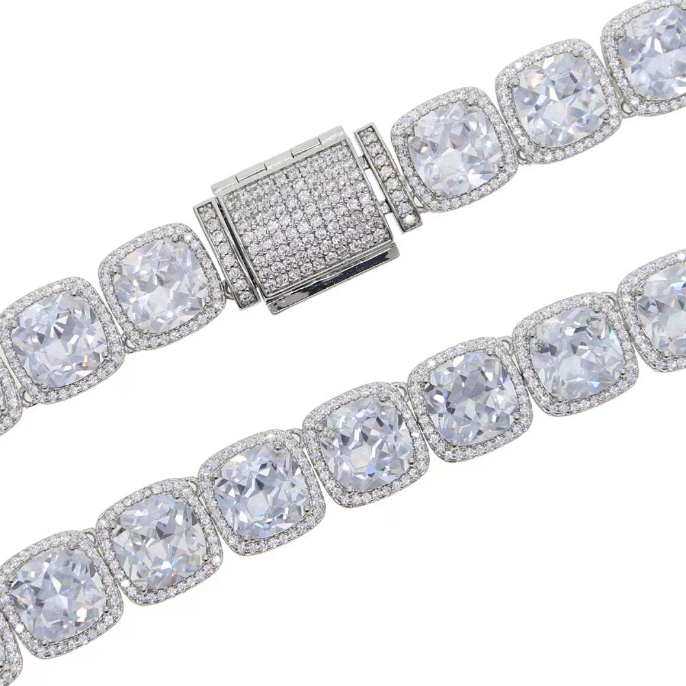 Fine jewelry 925 sterling silver vvs moissanite tennis necklace diamond mossanite tennis chain