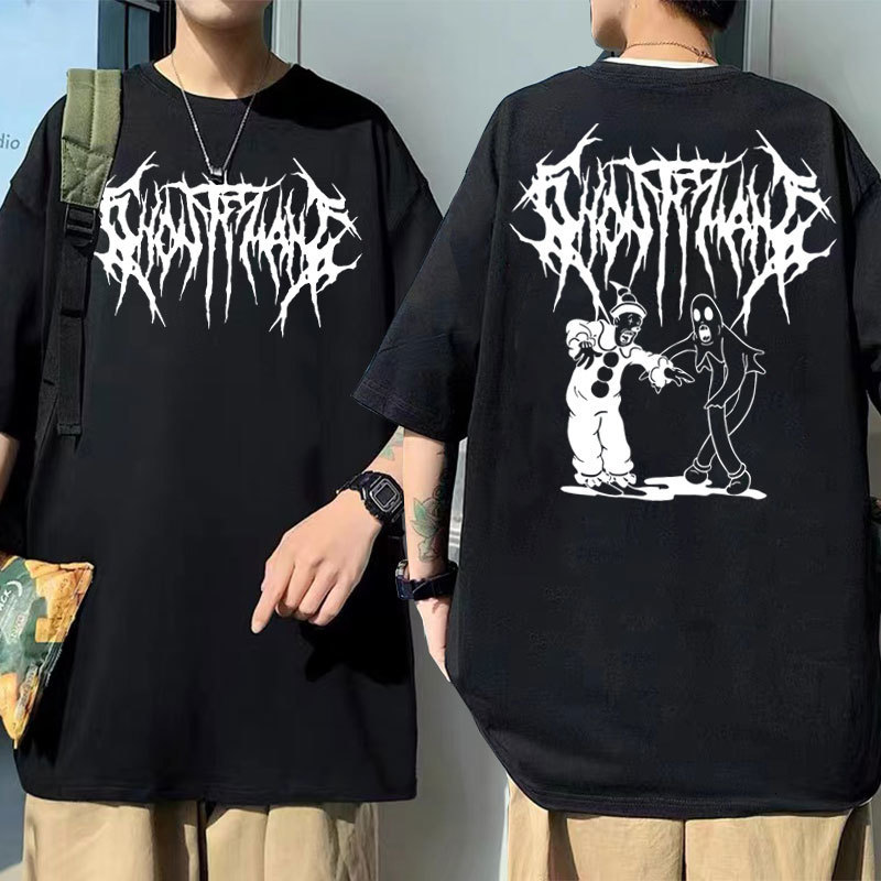 Women's TShirt Ghostemane Double Sided Print Tshirt Man Pouya T Shirts Men's 100 Cotton Tops Streetwear Men Women Fashion Hip Hop Tees 23082