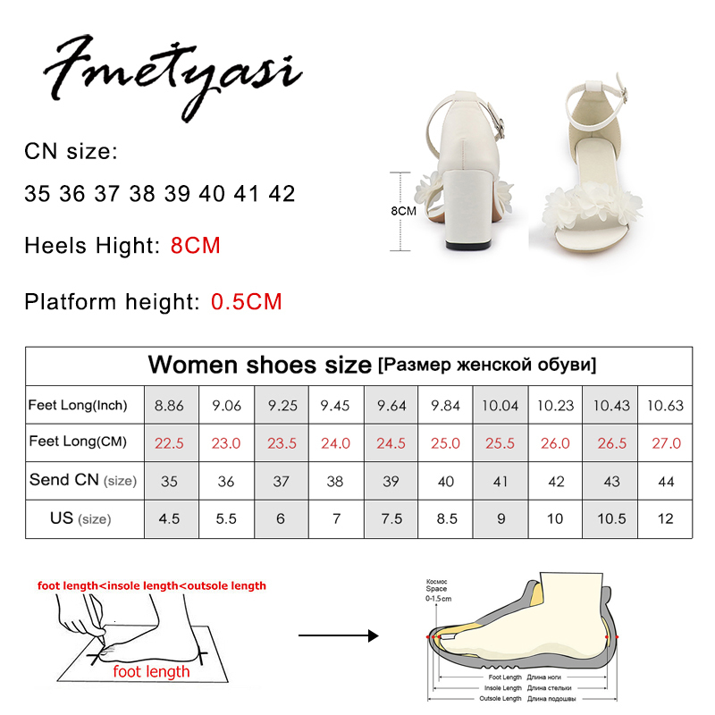Dress Shoes White Women Heels Flower Sandals Summer Wedding Shoes Bride Shoes Black Thick Heels Party Shoes Fashion Open Toe Women Pumps 230822