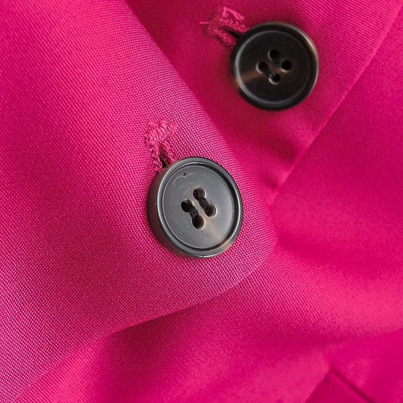 Men s Jackets KEYANKETIAN V neck Single Breasted Rose Red Suit Vest Women Slim Short Fashion Asymmetrical Thin Sleeveless Coat 230822