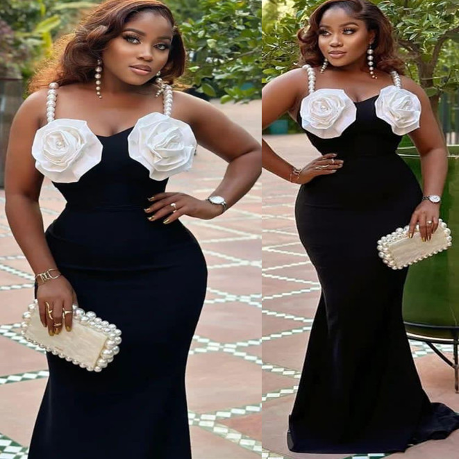 August 2023 Aso Ebi Black Mermaid Prom Dress Pearls Satin Evening Formal Party Second Reception Birthday Engagement Gowns Dresses Robe De Soiree Zj798