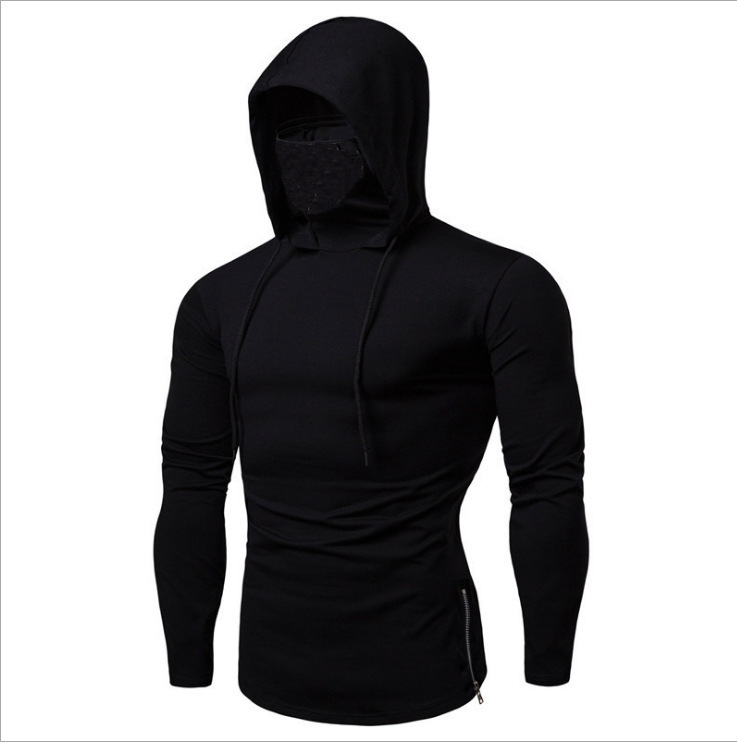 Men's Hoodies Sweatshirts Men Solid Black Gray Hoodie Long Sleeve Hooded Sweatshirt for Man Sports Fitness Gym Running Casual Pullover Tops 23082