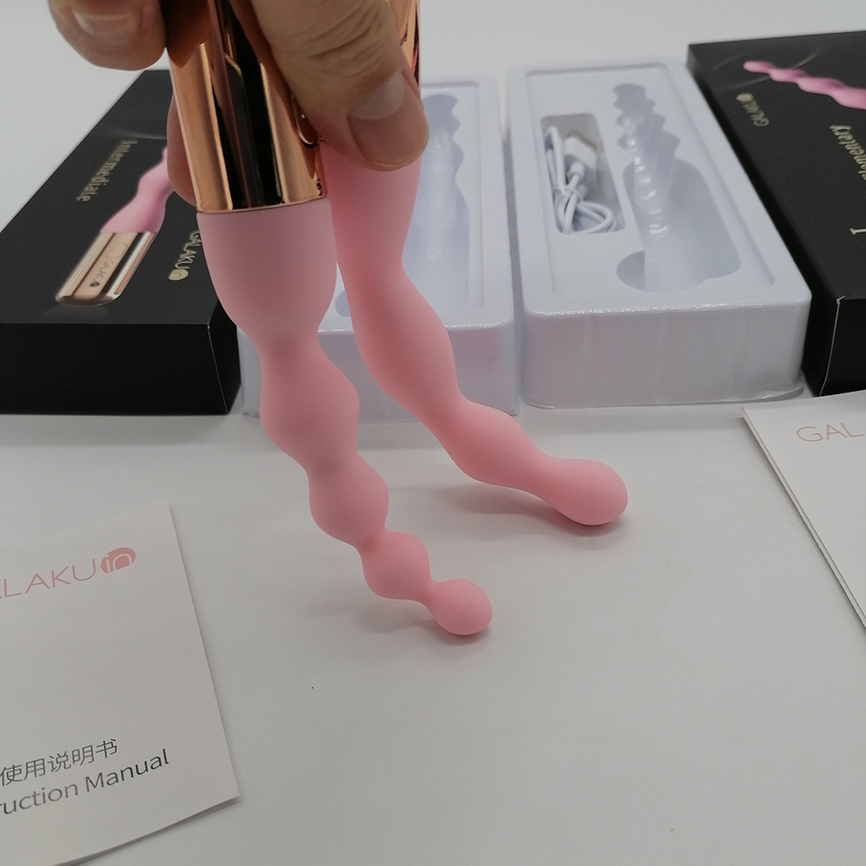 Anal Toys Long Pink Silicone Beads G spot Massager Clitoris Butt Plug Vibrator Erotic Prostate for Women Men 230821