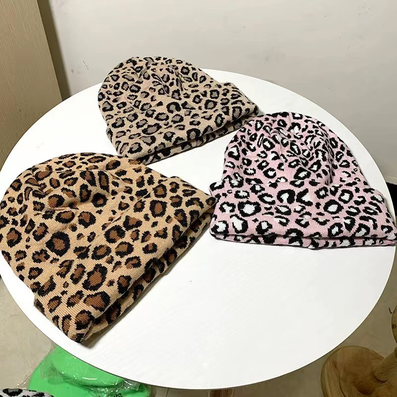 BeanieSkull Caps Fashion Bonnet Winter Leopard Print Knit Hats for Women Men Beanie Chapeau Casquette Femme Cap Beanies Hip Hop 230822