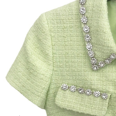 Men s Hoodies Sweatshirts Spring Summer 2023 Women Small Sweet Heavy Duty Studded Bead Short Coat Matching Skirt 230822