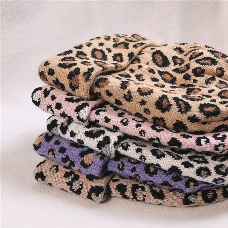 BeanieSkull Caps Fashion Bonnet Winter Leopard Print Knit Hats for Women Men Beanie Chapeau Casquette Femme Cap Beanies Hip Hop 230822