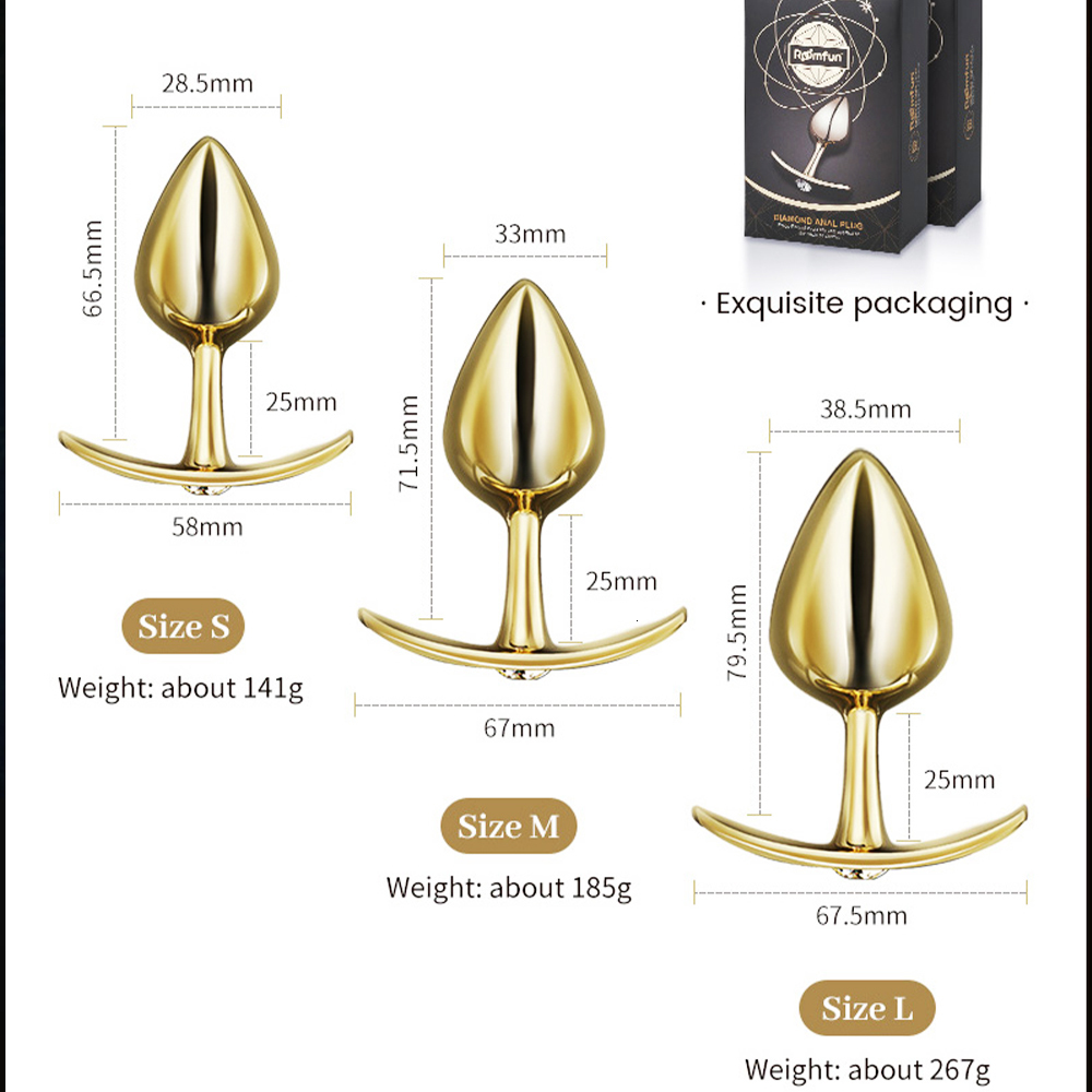 Anal Toys Gold Metals Plug Butt Sex For Couples Adults Game Masturbator 230821