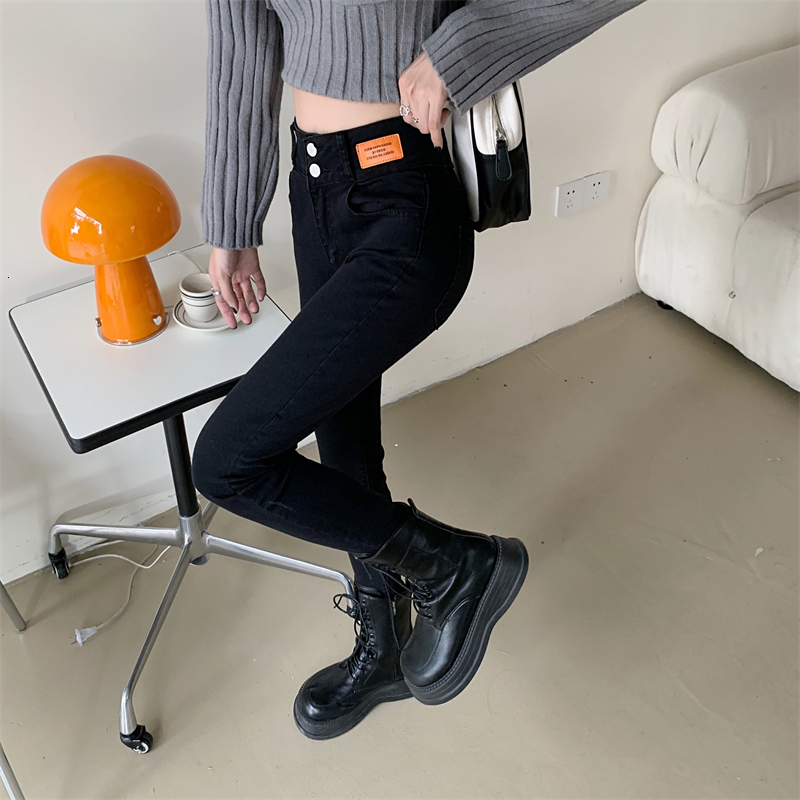 Women's Jeans N4570 style skinny jean Korean version of high waist stretch pencil pants allmatch thin jeans 230821
