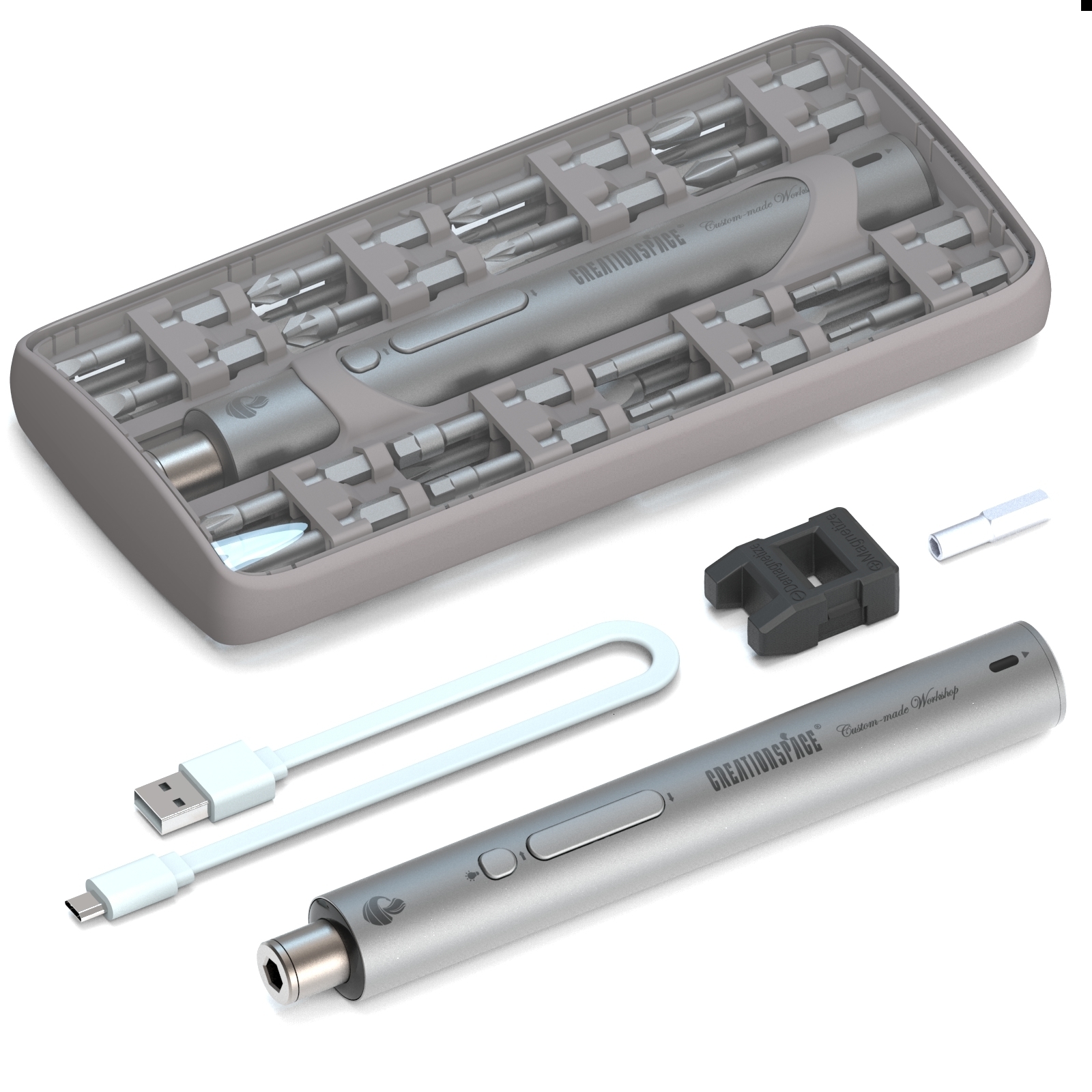 Screwdrivers CreationSpace CS1901A Cordless Electric Screwdriver Kit 1.5N.m Mini Tools USB Charging 3.6v Max Accessorie Variable Speed 230821