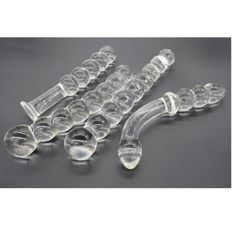 Anal Toys Glass 8 Beads Butt Plug Big Ball Large Crystal Dildo Penis Artificial Dick Gay Masturbate Adult Sex Toy For Women Men 230821