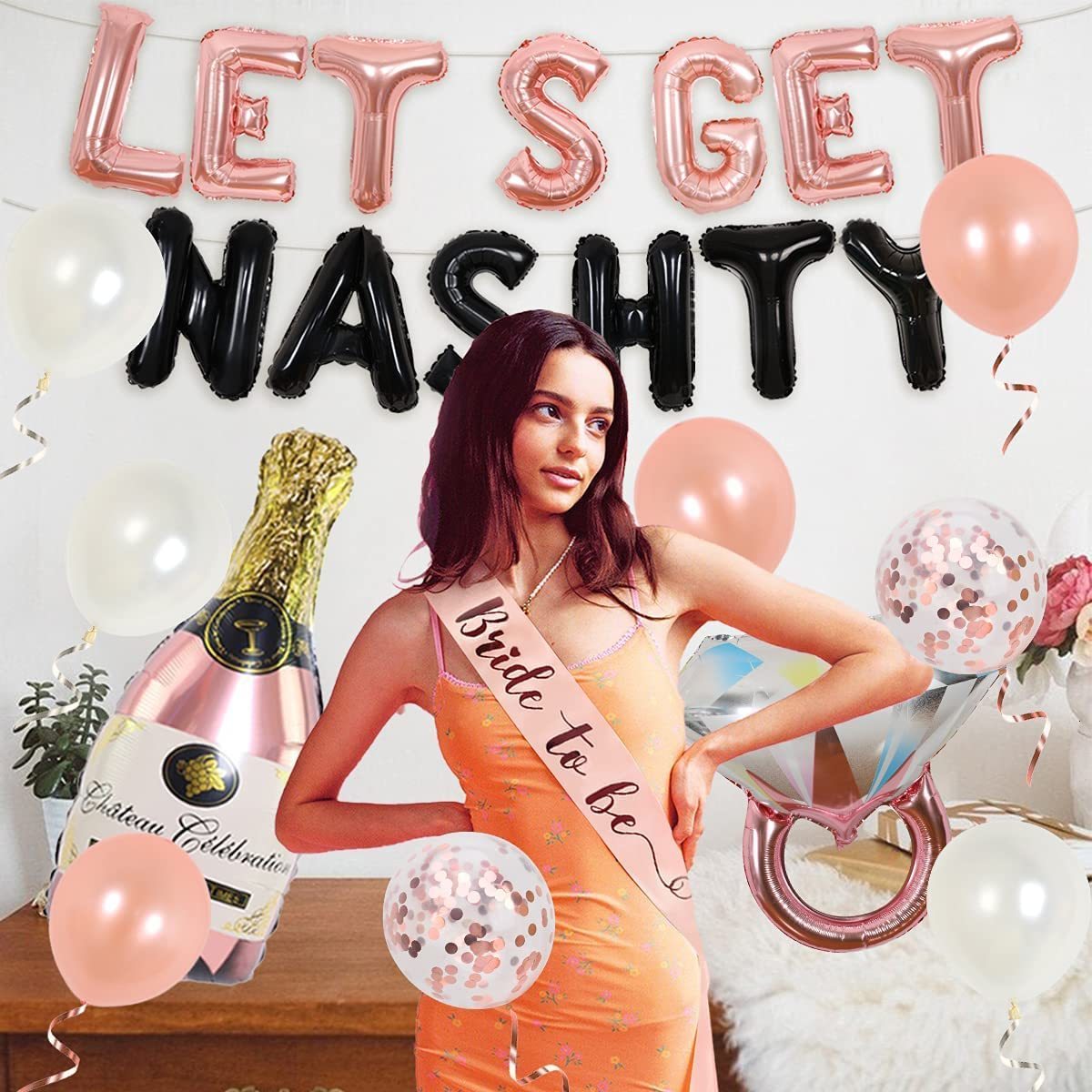 Other Event Party Supplies Let's Get Nashty Decorations Nashville Bachelorette Balloons Bride To Be Sash for Bridal Shower 230821
