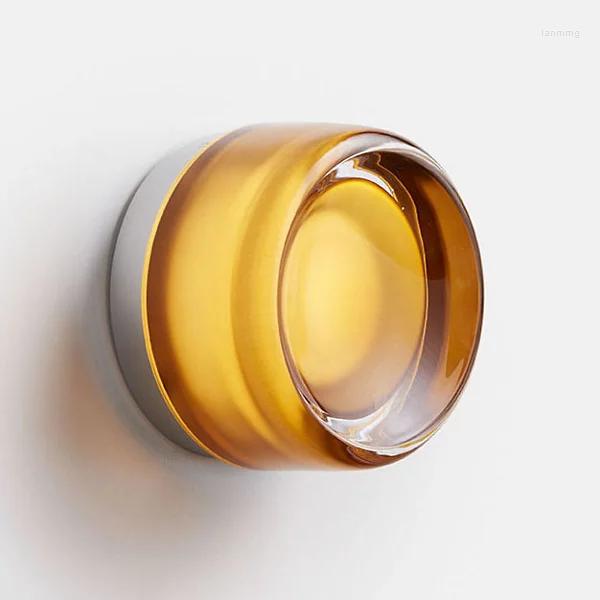 Wall Lamp LED Sconce Creative Round Glass Lighting Indoor Outdoor Mounted Ceiling Light For Living Room Bathroom Porch Deco