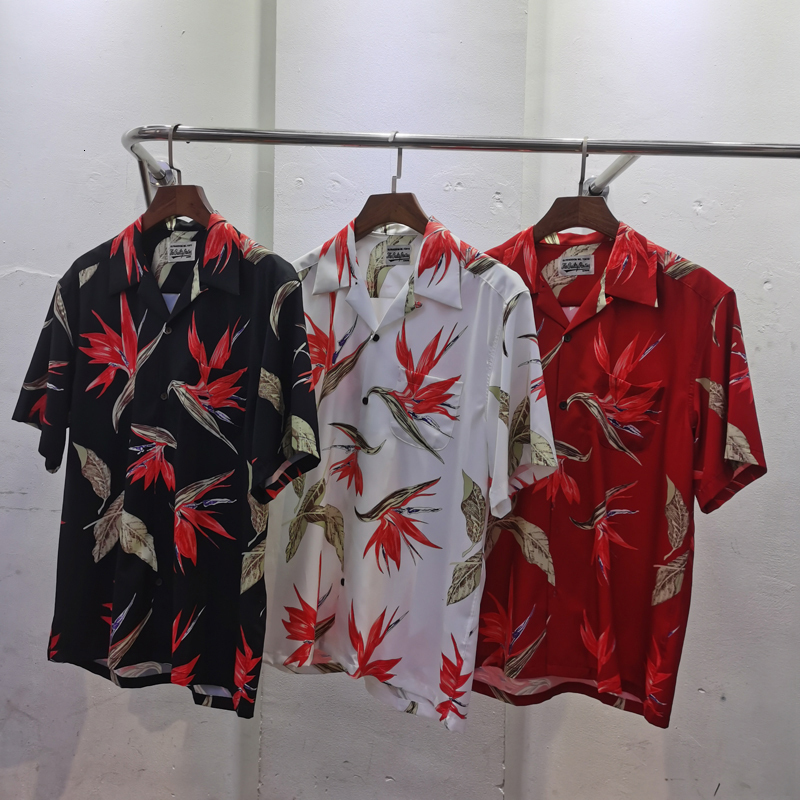 Men's Casual Shirts Real Po Japanese Street WACKO MARIA ShortSleeved GhostGraffiti Illustrationstyle Summer Wacko Maria Top Tee 230822