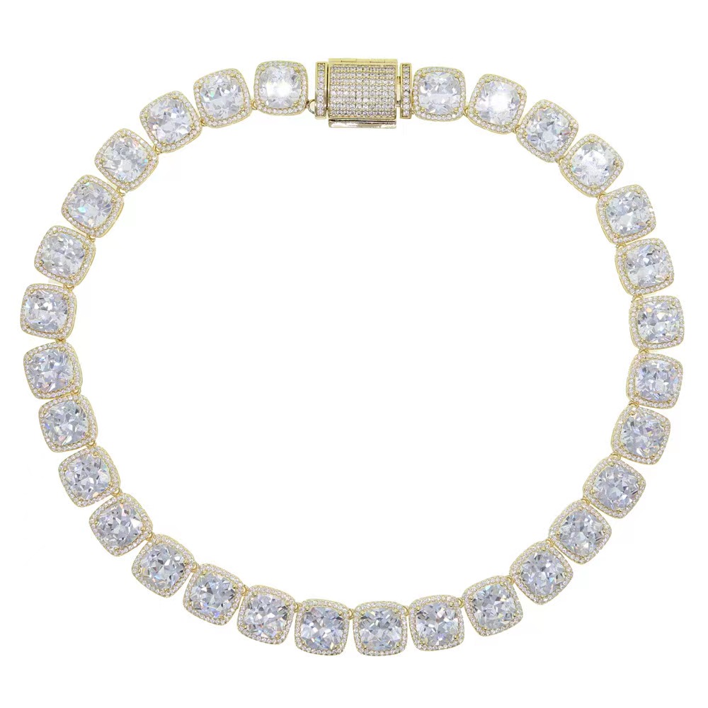 Fine jewelry 925 sterling silver vvs moissanite tennis necklace diamond mossanite tennis chain