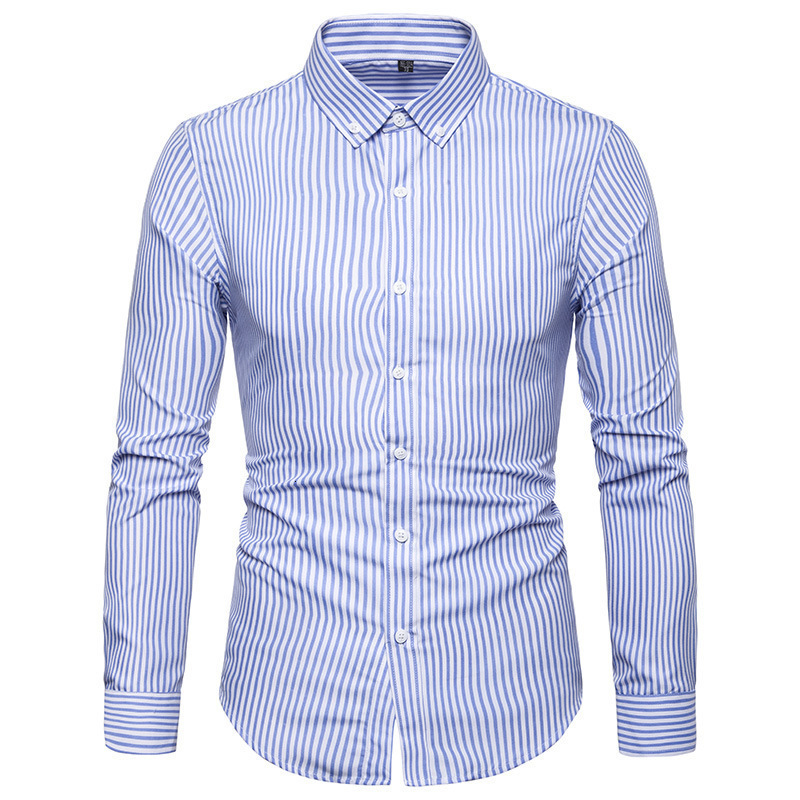 Men's Casual Shirts Thin Shirt Long Sleeved Stripe Quick Drying No Ironing Exquisite Inch 230822